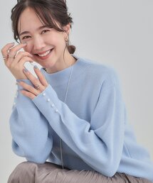 SHOO・LA・RUE | 【毛玉になりにくい/洗濯機可/S-LL】お袖パールの上品ニット(ニット/セーター)