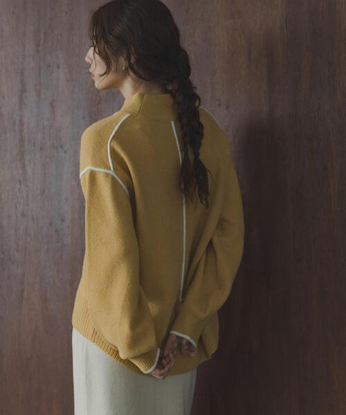 URBAN RESEARCH Sonny Label（アーバンリサーチサニーレーベル）の「バックラウンドカラーシームニットプルオーバー（ニット/セーター・レディース・ピンク/チャコールグレー/オートミール/イエロー・FREE）」の4枚目の写真