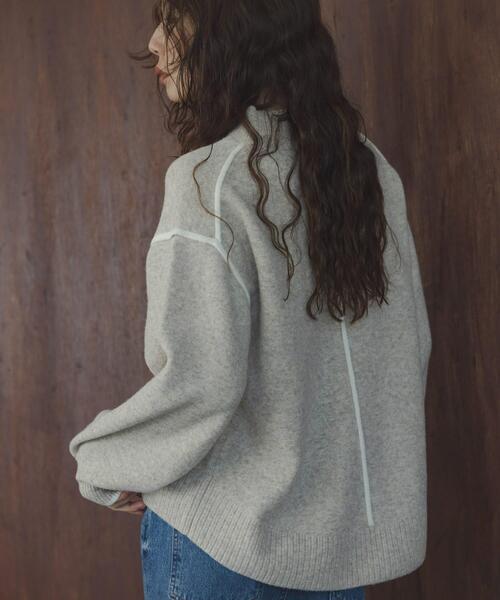 URBAN RESEARCH Sonny Label（アーバンリサーチサニーレーベル）の「バックラウンドカラーシームニットプルオーバー（ニット/セーター・レディース・ピンク/チャコールグレー/オートミール/イエロー・FREE）」の8枚目の写真