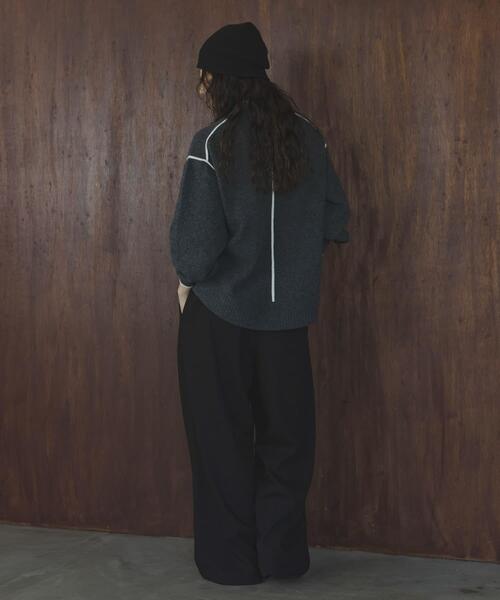 URBAN RESEARCH Sonny Label（アーバンリサーチサニーレーベル）の「バックラウンドカラーシームニットプルオーバー（ニット/セーター・レディース・ピンク/チャコールグレー/オートミール/イエロー・FREE）」の20枚目の写真