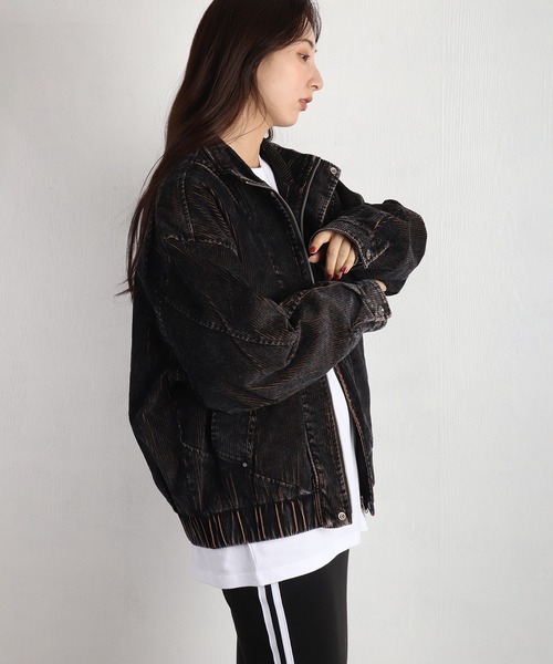 WESTSEA(ウエストシー)の「フェード加工 コーデュロ スタンドネックブルゾン(ブルゾン・メンズ・ブルー/チャコール・M/L)」の4枚目の写真