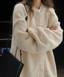 ざっくり編みルーズニットカーディガン