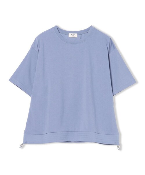 BEAMS HEART(ビームスハート)の「異素材 ドロスト プルオーバー(Tシャツ/カットソー・レディース・ブルー系その他/ブラック/オフホワイト・FREE)」の3枚目の写真