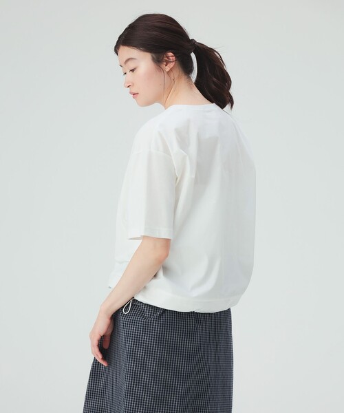 BEAMS HEART(ビームスハート)の「異素材 ドロスト プルオーバー(Tシャツ/カットソー・レディース・ブルー系その他/ブラック/オフホワイト・FREE)」の7枚目の写真