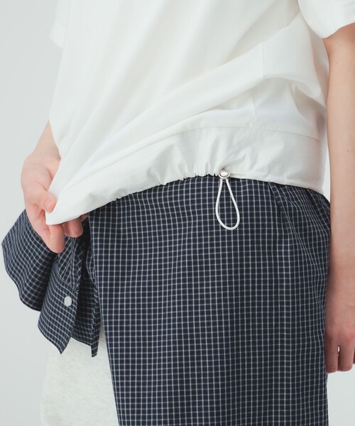BEAMS HEART(ビームスハート)の「異素材 ドロスト プルオーバー(Tシャツ/カットソー・レディース・ブルー系その他/ブラック/オフホワイト・FREE)」の8枚目の写真