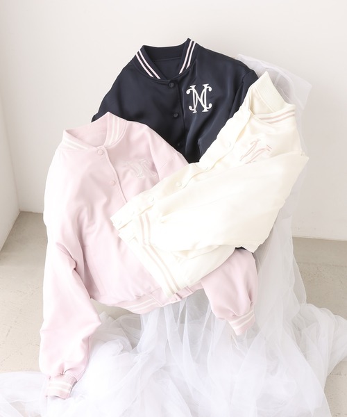 one after another NICE CLAUP（ワンアフターアナザーナイスクラップ）の「ロゴ入りスカジャン（スカジャン・レディース・アイボリー/ピンク/ネイビー・FREE）」の19枚目の写真