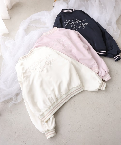 one after another NICE CLAUP（ワンアフターアナザーナイスクラップ）の「ロゴ入りスカジャン（スカジャン・レディース・アイボリー/ピンク/ネイビー・FREE）」の17枚目の写真