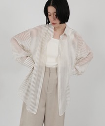 シアーストライプシャツ