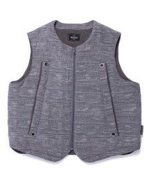 Linen Dyed Padded Vest - Grey