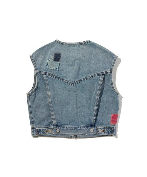 Levi's(リーバイス)の「Levi's/リーバイス 501(R) DAY SPECIAL COLLECTION ノーカラー SHRUNKEN 90S ベスト(ベスト・レディース・インディゴブルー・S/M/XS)」の5枚目の写真