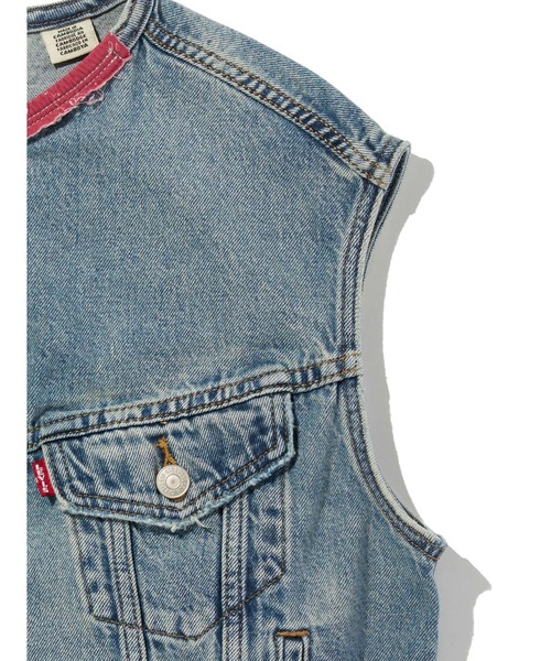 Levi's(リーバイス)の「Levi's/リーバイス 501(R) DAY SPECIAL COLLECTION ノーカラー SHRUNKEN 90S ベスト(ベスト・レディース・インディゴブルー・S/M/XS)」の7枚目の写真