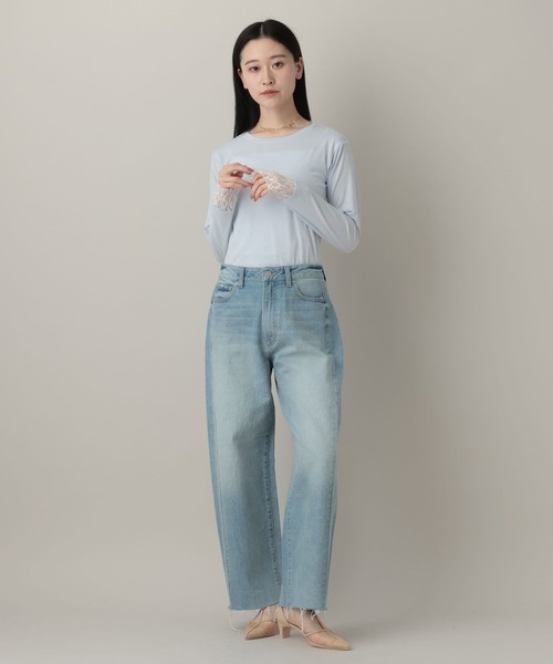 A part by（アパートバイ）の「レースレイヤードスリーブ_長袖（Tシャツ/カットソー・レディース・オフホワイト/ライトブルー/ブラック・FREE）」の15枚目の写真