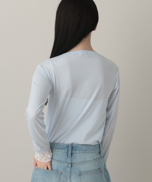 A part by（アパートバイ）の「レースレイヤードスリーブ_長袖（Tシャツ/カットソー・レディース・オフホワイト/ライトブルー/ブラック・FREE）」の18枚目の写真