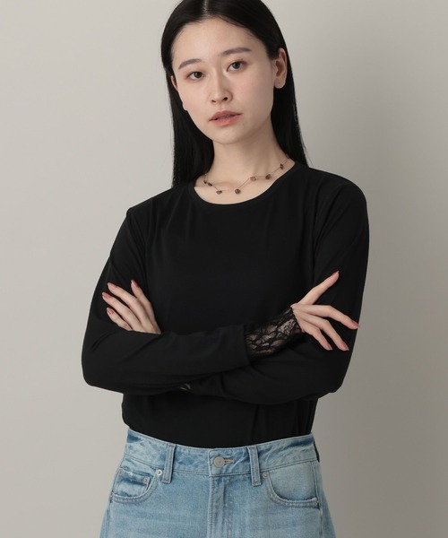 A part by（アパートバイ）の「レースレイヤードスリーブ_長袖（Tシャツ/カットソー・レディース・オフホワイト/ライトブルー/ブラック・FREE）」の20枚目の写真