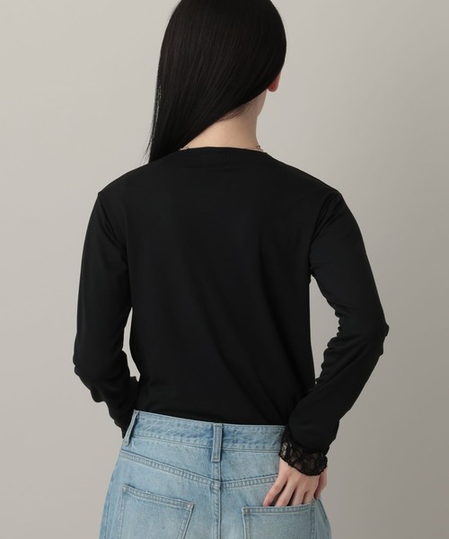 A part by（アパートバイ）の「レースレイヤードスリーブ_長袖（Tシャツ/カットソー・レディース・オフホワイト/ライトブルー/ブラック・FREE）」の22枚目の写真