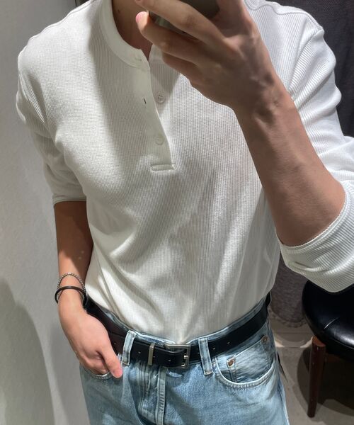 DECOROSO（デコローゾ）の「ディマ コットン ヘンリーネック 長袖Tシャツ [アイボリー]（Tシャツ/カットソー・メンズ・その他・01/02）」の8枚目の写真