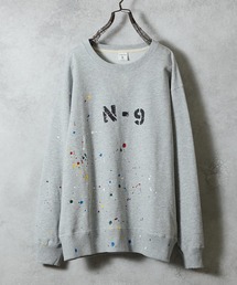 NUMBER (N)INE（ナンバーナイン）の「HAND PAINTED N-9 PRINTED CLASSIC CREWNECK SWEATSHIRT / ハンドペイント エヌナイン ロゴプリント クラシック クルーネック スウェットシャツ（スウェット）」