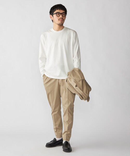 SHIPS(シップス)の「【WEB限定】SHIPS:〈手洗い可能/抗菌/防臭〉シルケット ビズ クルーネック ロングスリーブ(Tシャツ/カットソー・メンズ・ホワイト/ブラック/チャコールグレー・SMALL/X-LARGE/LARGE/MEDIUM)」の4枚目の写真