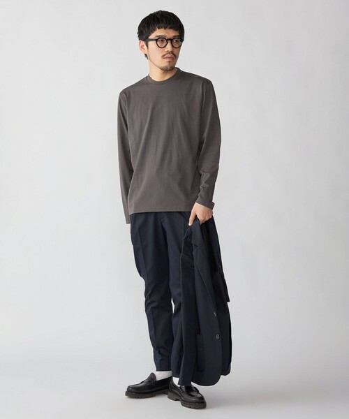 SHIPS(シップス)の「【WEB限定】SHIPS:〈手洗い可能/抗菌/防臭〉シルケット ビズ クルーネック ロングスリーブ(Tシャツ/カットソー・メンズ・ホワイト/ブラック/チャコールグレー・SMALL/X-LARGE/LARGE/MEDIUM)」の5枚目の写真