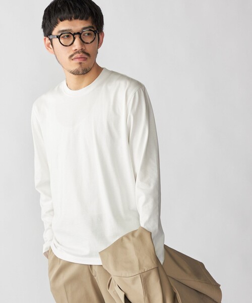 SHIPS(シップス)の「【WEB限定】SHIPS:〈手洗い可能/抗菌/防臭〉シルケット ビズ クルーネック ロングスリーブ(Tシャツ/カットソー・メンズ・ホワイト/ブラック/チャコールグレー・SMALL/X-LARGE/LARGE/MEDIUM)」の7枚目の写真