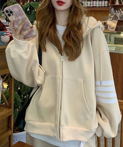 Flugge(フラッジー)の「ラインジップパーカーセットアップ(パーカー・レディース・グリーン・LARGE/MEDIUM)」の4枚目の写真