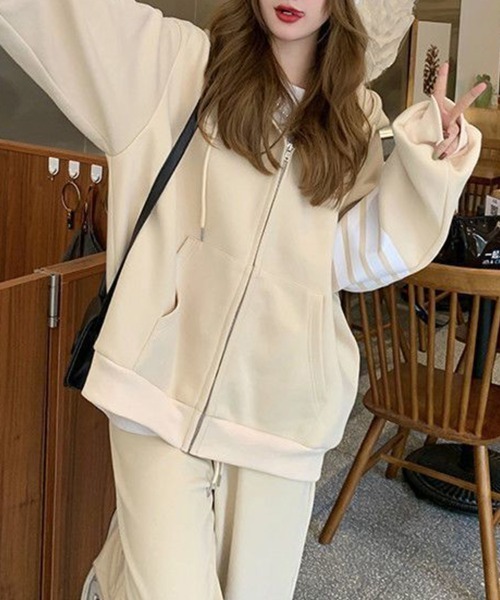 Flugge(フラッジー)の「ラインジップパーカーセットアップ(パーカー・レディース・グリーン・LARGE/MEDIUM)」の5枚目の写真