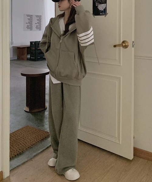 Flugge(フラッジー)の「ラインジップパーカーセットアップ(パーカー・レディース・グリーン・LARGE/MEDIUM)」の9枚目の写真