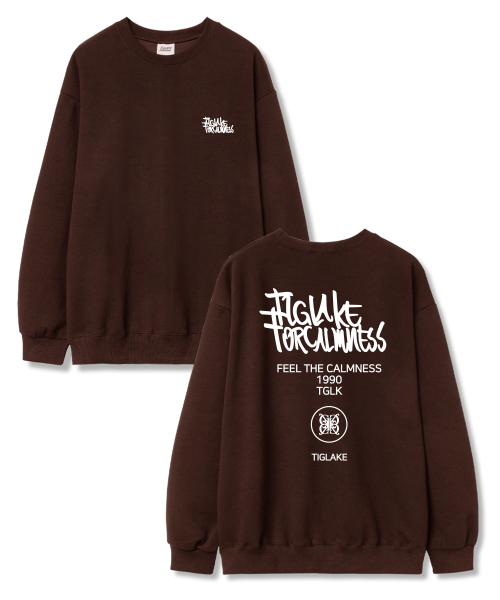TI.GLAKE(ティーグレイク)の「エクストラオーバーサイズ裏毛スウェットTシャツブラウン(スウェット・レディース・その他・L/XL/XXL)」の1枚目の写真