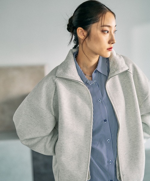 LEPSIM（レプシィム）の「パフエアZIPカーディガン　645411（カーディガン/ボレロ・レディース・チャコールグレー/グレー/オフホワイト・FREE）」の16枚目の写真