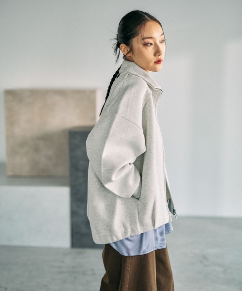 LEPSIM（レプシィム）の「パフエアZIPカーディガン　645411（カーディガン/ボレロ・レディース・チャコールグレー/グレー/オフホワイト・FREE）」の18枚目の写真