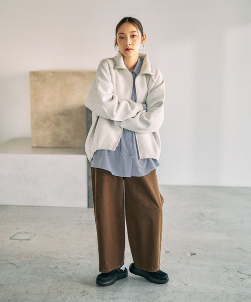 LEPSIM（レプシィム）の「パフエアZIPカーディガン　645411（カーディガン/ボレロ・レディース・チャコールグレー/グレー/オフホワイト・FREE）」の20枚目の写真