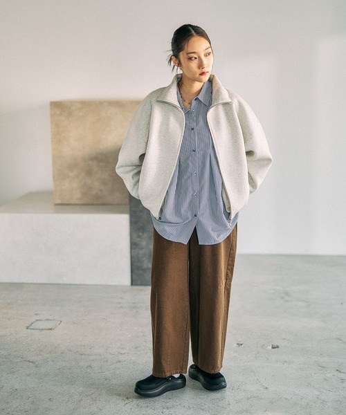 LEPSIM（レプシィム）の「パフエアZIPカーディガン　645411（カーディガン/ボレロ・レディース・チャコールグレー/グレー/オフホワイト・FREE）」の21枚目の写真