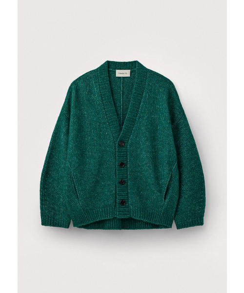 Bulky wool oversized cardigan_Bottle green
