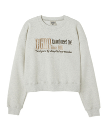 DANGLEDROP（ダングルドロップ）の「DGDP YOU NEED刺繍クロップマンツーマンオートミール（スウェット）」