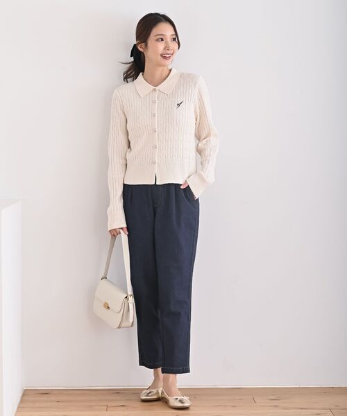 rps(アールピーエス)の「ストレッチデニムテーパードパンツ(デニムパンツ・レディース・ネイビー/ブルー・L/M)」の3枚目の写真