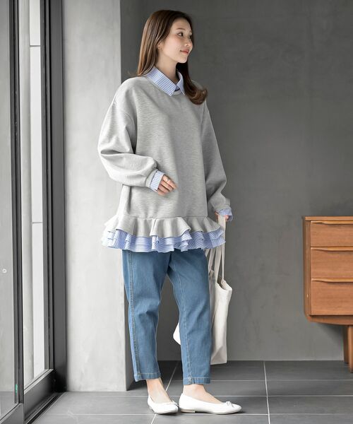 rps(アールピーエス)の「ストレッチデニムテーパードパンツ(デニムパンツ・レディース・ネイビー/ブルー・L/M)」の19枚目の写真