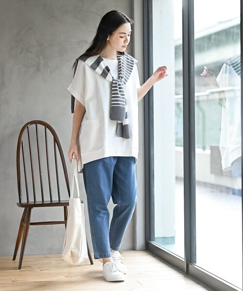 rps(アールピーエス)の「ストレッチデニムテーパードパンツ(デニムパンツ・レディース・ネイビー/ブルー・L/M)」の20枚目の写真