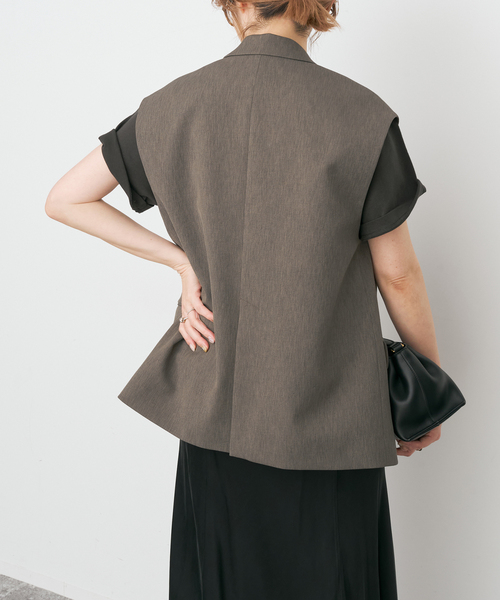 Spick & Span（スピックアンドスパン）の「エアリーブレンドダブルブレストジレ（その他アウター・レディース・ベージュ/ブラウン・38/36）」の8枚目の写真