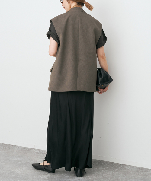 Spick & Span（スピックアンドスパン）の「エアリーブレンドダブルブレストジレ（その他アウター・レディース・ベージュ/ブラウン・38/36）」の10枚目の写真