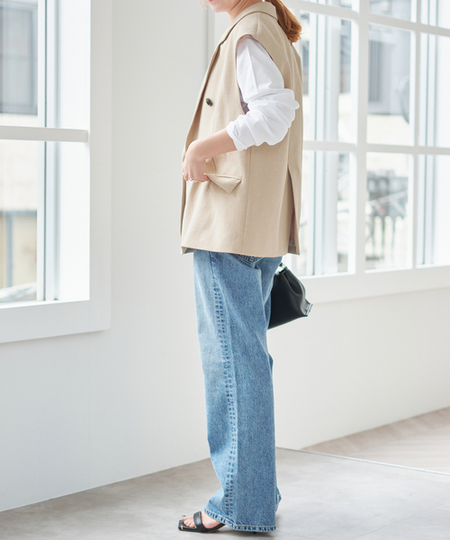 Spick & Span（スピックアンドスパン）の「エアリーブレンドダブルブレストジレ（その他アウター・レディース・ベージュ/ブラウン・38/36）」の16枚目の写真