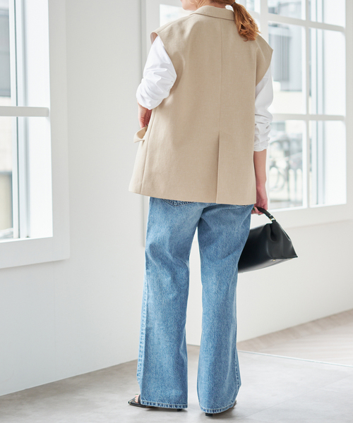 Spick & Span（スピックアンドスパン）の「エアリーブレンドダブルブレストジレ（その他アウター・レディース・ベージュ/ブラウン・38/36）」の17枚目の写真