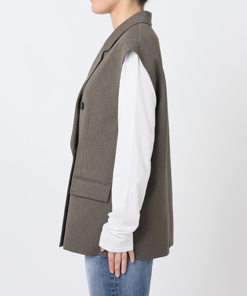 Spick & Span（スピックアンドスパン）の「エアリーブレンドダブルブレストジレ（その他アウター・レディース・ベージュ/ブラウン・38/36）」の19枚目の写真