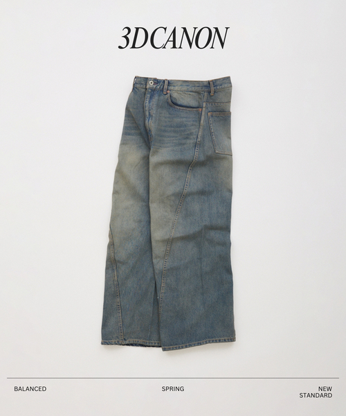 JOURNAL STANDARD（ジャーナルスタンダード）の「3D グレー 後染め キャノン パンツ（デニムパンツ・メンズ・チャコールグレー/ネイビー/ブルー系その他・SMALL/MEDIUM/LARGE）」の2枚目の写真