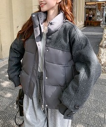 Pittok（ピットク）の「異素材コンピ スタンドカラー ダウンジャケット（ダウンジャケット/コート）」