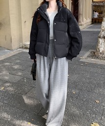 Pittok（ピットク）の「異素材コンピ スタンドカラー ダウンジャケット（ダウンジャケット/コート）」