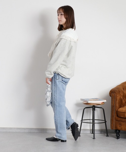 cepo（セポ）の「サイドドロストカラーネップ裏毛スウェットプルオーバー（スウェット・レディース・グレー/オフホワイト・M）」の18枚目の写真