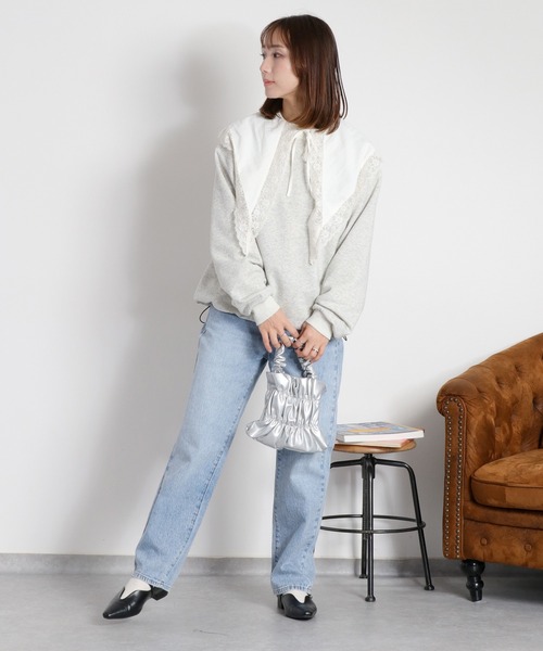 cepo（セポ）の「サイドドロストカラーネップ裏毛スウェットプルオーバー（スウェット・レディース・グレー/オフホワイト・M）」の21枚目の写真