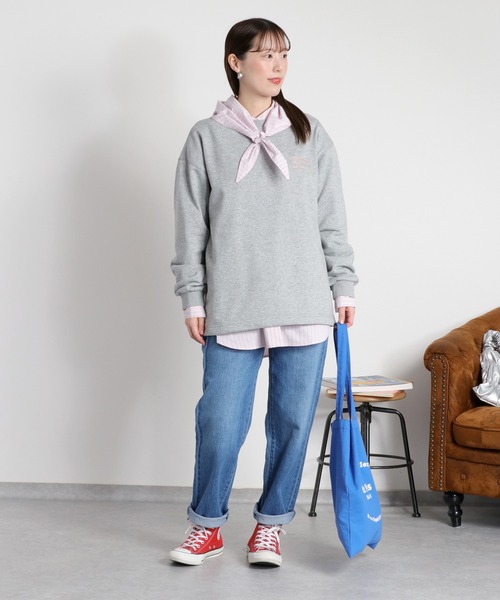 cepo（セポ）の「サイドドロストカラーネップ裏毛スウェットプルオーバー（スウェット・レディース・グレー/オフホワイト・M）」の4枚目の写真