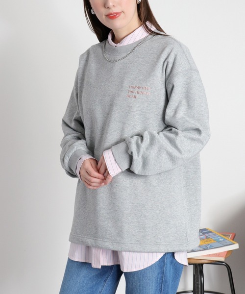 cepo（セポ）の「サイドドロストカラーネップ裏毛スウェットプルオーバー（スウェット・レディース・グレー/オフホワイト・M）」の10枚目の写真