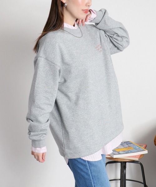 cepo（セポ）の「サイドドロストカラーネップ裏毛スウェットプルオーバー（スウェット・レディース・グレー/オフホワイト・M）」の14枚目の写真